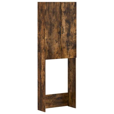 vidaXL Toaletná skriňa HOORN Dymový dub 66 x 25,5 x 190 cm