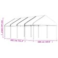 vidaXL Altánok so strechou, biely 8,92x4,08x3,22 m, polyetylén