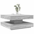 VidaXL Konferenčný stolík otočný o 360stupňov sivý sonoma 70x70x34,5cm