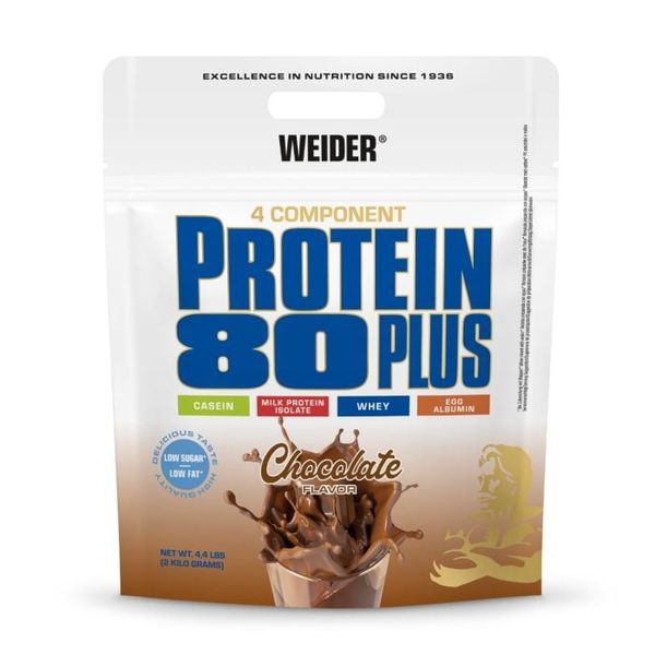 Proteín 80 Plus - Weider, čokoláda, 2000 g