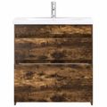 vidaXL Sada kúpeľňového nábytku Dymový dub 81 x 40 x 84,5 cm