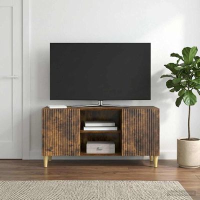 vidaXL TV skrinka 102 x 34,5 x 50 cm Dymový dub Kompozitné drevo