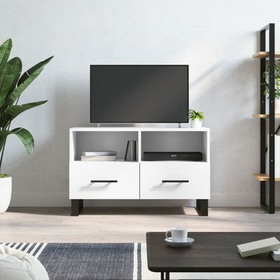 vidaXL TV skrinka biela 80x36x50 cm spracované drevo