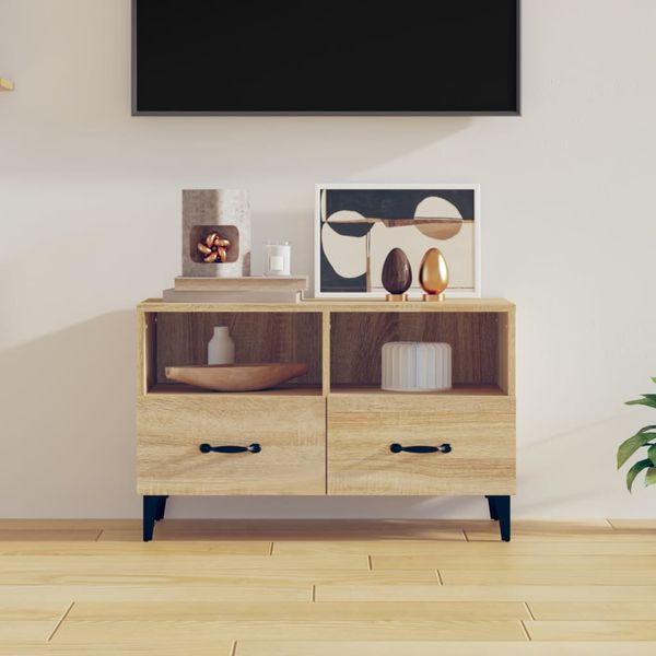 vidaXL TV skrinka dub sonoma 80x36x50 cm spracované drevo