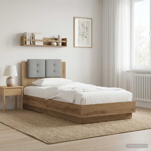 vidaXL Rám postele s čelom Dub artisan 80 x 200 cm Kompozitné drevo
