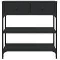 vidaXL Konzolový stolík čierny 72,5x25x75 cm kompozitné drevo