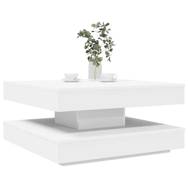 VidaXL Konferenčný stolík otočný o 360 stupňov biely 70x70x34,5 cm