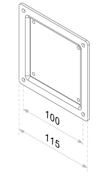 Neomounts FPMA-VESA100 / VESA Prevodný plat - VESA 75 na 100 / Čierny adaptér, pevný, pre monitory a obrazovky, úhlopriečka 10-30", nosnosť 25 kg, VESA 75x75 na 100x100, čierny