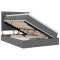 vidaXL Postel s úložným prostorem a matrací Tmavo šedá 140 x 190 cm