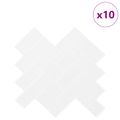 vidaXL Dlaždica herringbone 10 ks Biela 30 x 30 cm Polyuretán a PET