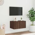 vidaXL TV nástenná skrinka s LED svetlami hnedý dub 60x35x31 cm