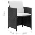 vidaXL 11-dielna vonkajšia jedálenská súprava s vankúšmi polyratan čierna
