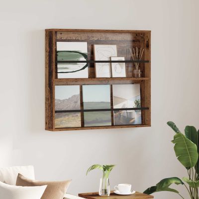 vidaXL Regál na časopisy Staré drevo 80 x 12 x 70 cm Kompozitné drevo
