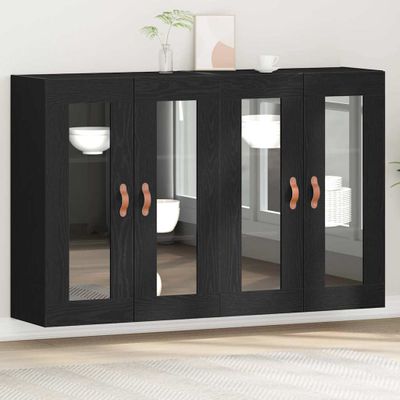 vidaXL Nástenné skrinky 2 pcs Čierny dub 69,5 x 34 x 90 cm