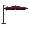 vidaXL Roma Parasol Červená 286 x 284 x 270 cm Hliník a polyester