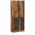 vidaXL Highboard 2 ks Staré drevo 69,5 x 34 x 180 cm Kompozitné drevo