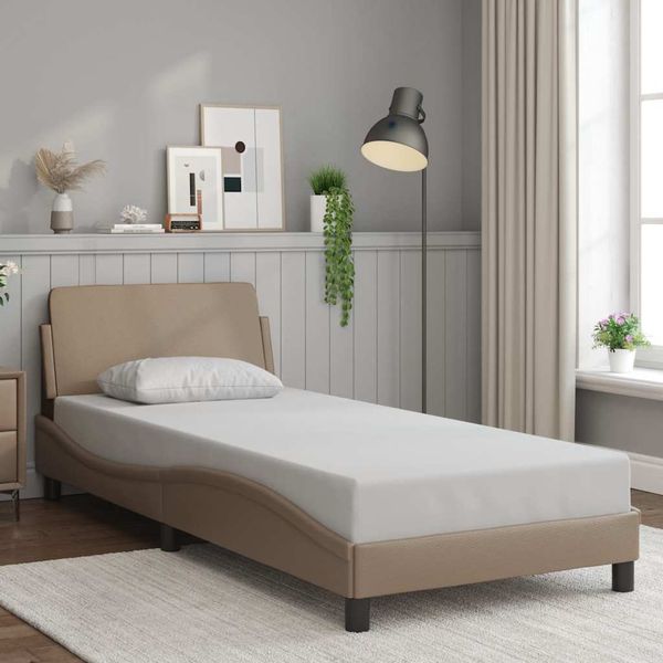 vidaXL Rám postele Dover kapučínový 90x200 cm umelá koža
