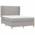 vidaXL Boxspring posteľ s matracom bledosivá 140x200 cm látka
