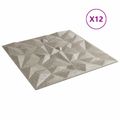 vidaXL Nástenné panely 12 ks 50 x 50 cm Amethyst Beton XPS Pena