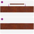 vidaXL Obrubník trávnika 4 ks 450 x 15 cm Hrdzavý