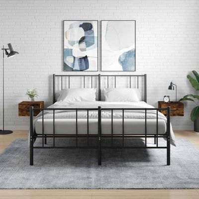 vidaXL Nástenné nočné stolíky 2 ks dymový dub 35x35x20 cm