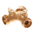 Rozdvojka s ventilom, 3/4", MOSADZ EXTOL-PREMIUM