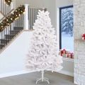 vidaXL Umelý Sklápací Vianočný Stromček Biela 270 cm PVC a oceľ