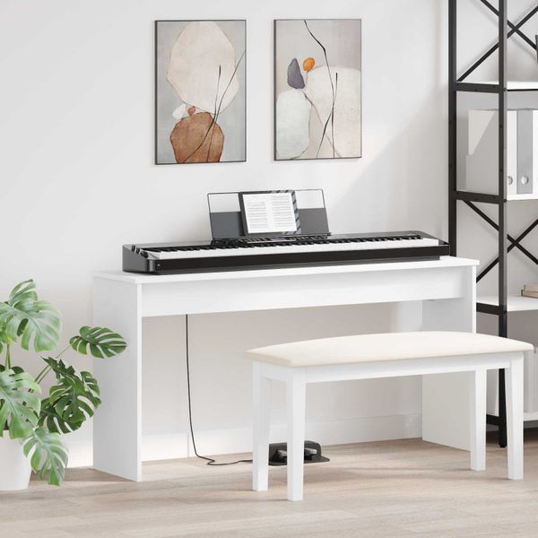 vidaXL Stojan na klávesy Biela 130 x 32 x 64 cm Kompozitné drevo