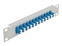 Prepojovací panel - montáž do skrinky - LC SM X 24 - sivá, modrá - 1U - 10"