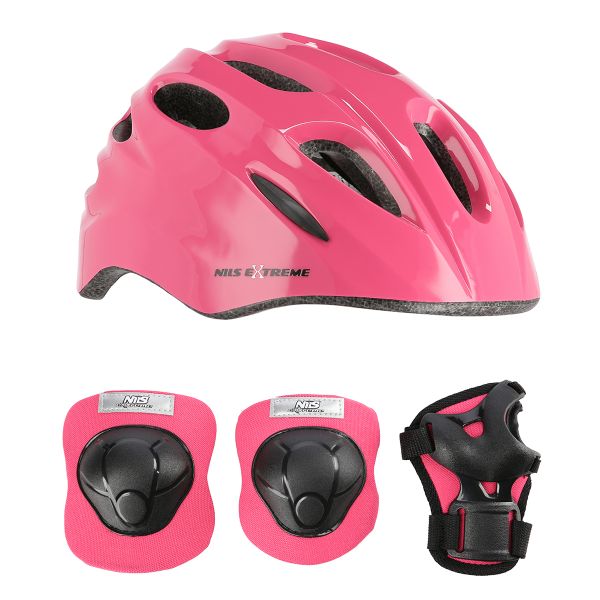 Prilba s chráničmi NILS Extreme MTW01 + H210 ružová