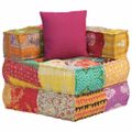 vidaXL Modulárna taburetka s vankúšom patchwork látka