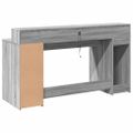 vidaXL Stôl s LED svetlami sivá sonoma 160x55x91 cm kompozitné drevo