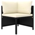 vidaXL 5-dielna záhradná sedacia súprava s podložkami čierna polyratan