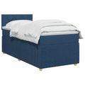 vidaXL Posteľ boxspring s matracom Modrá 80 x 200 cm Látka