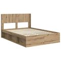 vidaXL Posteľový rám s úložným priestorom a čelom Dub artisan