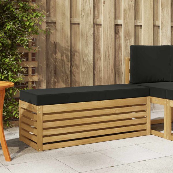 vidaXL Záhradná stolička, lavička s vankúšom Biela 115 x 43 x 45 cm