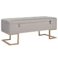 vidaXL Lavica s úložným priestorom 105 cm, sivá, zamat