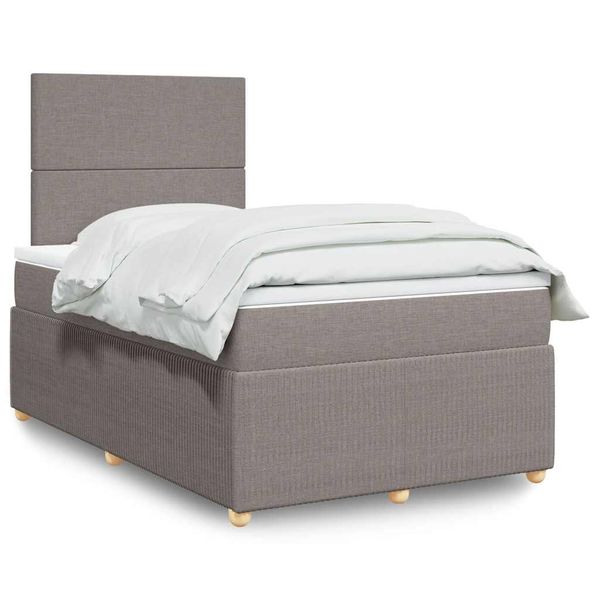 vidaXL Boxspring posteľ s matracom sivohnedá 120x190 cm látka