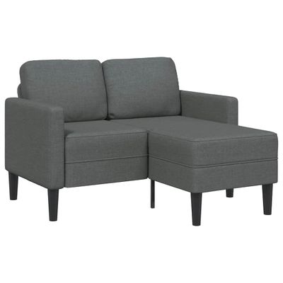 vidaXL 2-miestna pohovka s ležadlom v tvare L, tmavosivá, 125 cm, látková