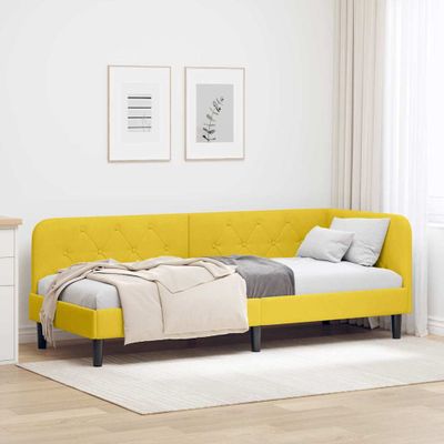 vidaXL Rohový rám postele Žltá 80 x 200 cm Zamat