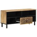 vidaXL TV skrinka 100x33x46 cm, mangový masív