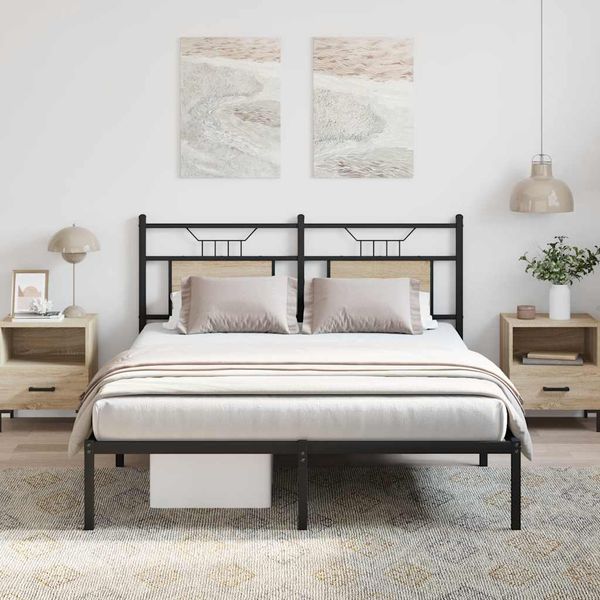 vidaXL Posteľný rám bez matraca dub sonoma 140x190 cm kompozitné drevo