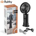 Mini ručný ventilátor Ruhhy 27781,2400mAh USB-C, čierny