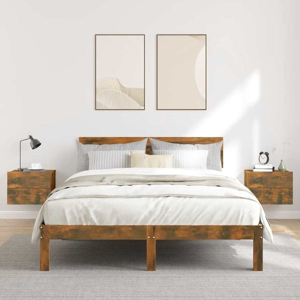 vidaXL Nočné stolíky 2 ks dymový dub 40x30x30 cm spracované drevo