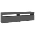 vidaXL TV skrinky 2 ks s LED svetlami sivé 75x35x40 cm