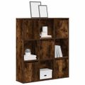 vidaXL Knižnica dymový dub 89x24x101,5 cm kompozitné drevo