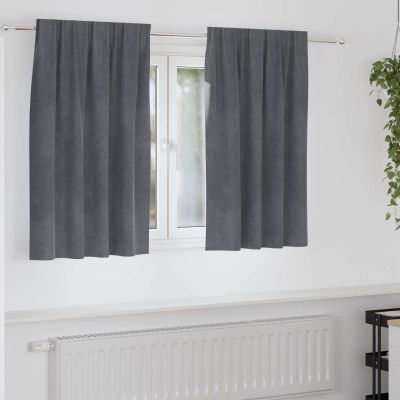 vidaXL Zatemňovacie závesy 2 pcs Svetlosivá 140 x 140 cm Zamat