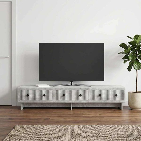 vidaXL TV skrinka Betónovo sivá 147 x 34,5 x 30 cm Kompozitné drevo