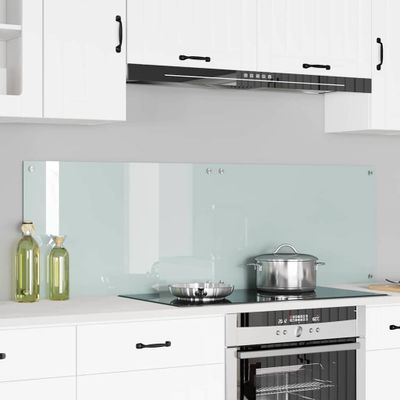 vidaXL Kuchynský obklad 2 pcs Biela 80 x 50 cm tvrdené sklo