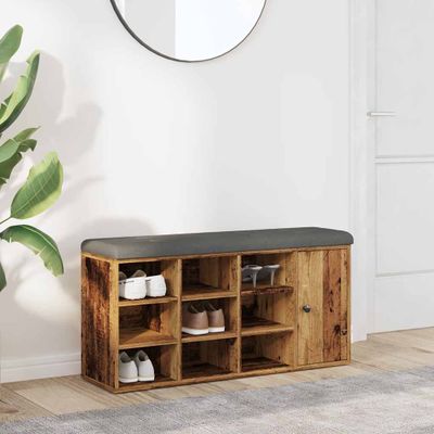 vidaXL Lavička na topánky Old Wood 102x32x50 cm Engineered Wood